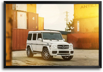 46% OFF on ShopMantra White Mercedes Laminated Frame Poster Paper Print