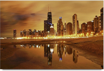 34% OFF on Amy Beautiful Evening Lighting Building Paper Print 34% OFF on Amy Beautiful Evening Lighting Building Paper Print