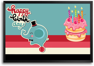 46% OFF on Happy Birthday -SMFP00002264 Laminated Framed Paper Print