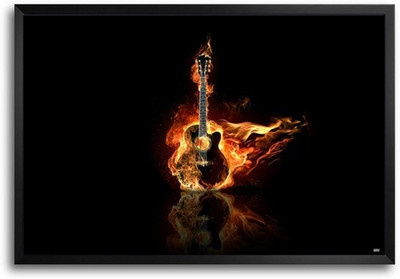 53% OFF on Fire Guitar Fp00004607 Framed Photographic Paper