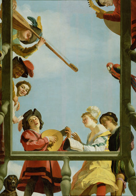 7% OFF on Musical Group On A Balcony By Gerrit Van Honthorst Dutch Fine Art Print