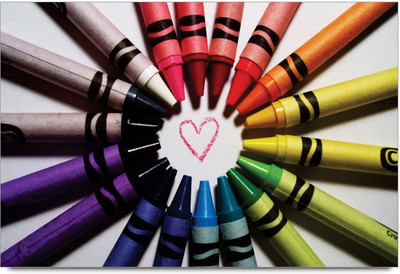 34% OFF on Amy Colorful Crayons with Little Heart Paper Print 34% OFF on Amy Colorful Crayons with Little Heart Paper Print