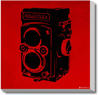 Vintage Camera - Red Canvas Art