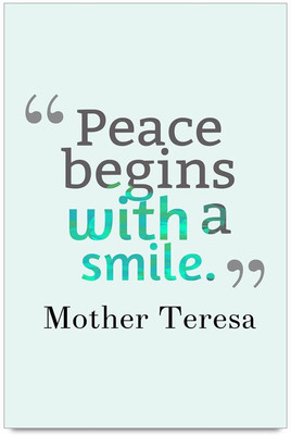 53% OFF on Peace begins with a smile Quote Laminated Poster Paper Print