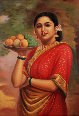10% OFF on Raja Ravi Verma's Painting Of Maharashtrian Lady Canvas Art
