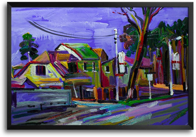 46% OFF on Modern Brush Architectured Painting Laminated Framed Paper Print