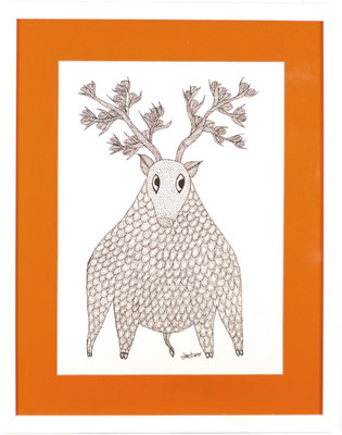 9% OFF on Black & White Deer Canvas Art