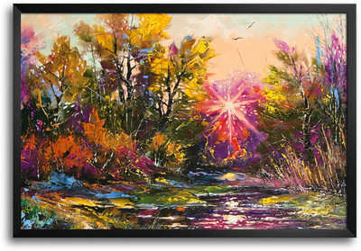 46% OFF on Abstract Nature Digital Design Laminated Framed Paper Print