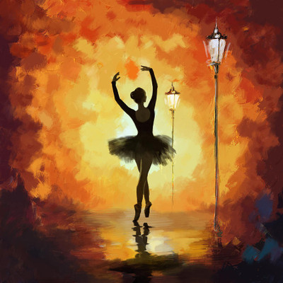 43% OFF on Elite Collection Ballet Dancer Frameless Painting Canvas Art