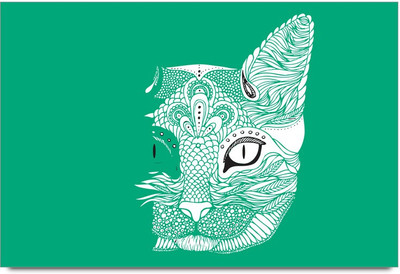 34% OFF on Amy Weird Cat Face with Green Background 3D Poster