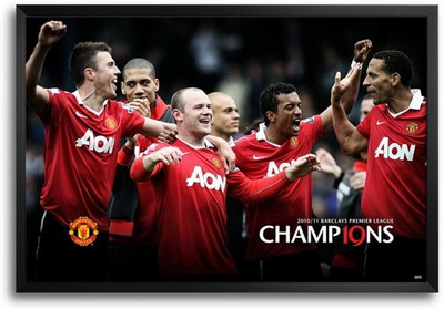 53% OFF on Manchester United Champions Fp00004660 Framed Photographic Paper