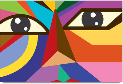 34% OFF on Amy Colourful Abstract Person Triangle Nose 3D Poster