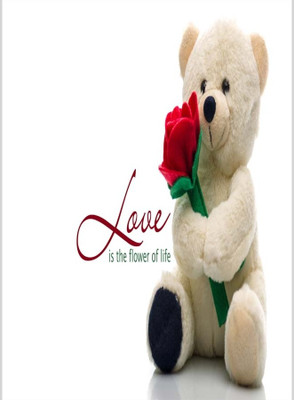 37% OFF on Cute Teddy With Rose Poster (12 x 18 Inches) by Shopkeeda Paper Print