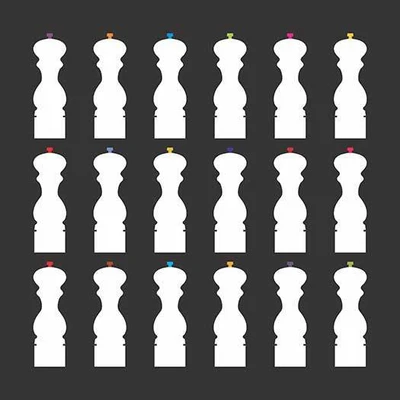 Sergeant Pepper - Kitchen Art - White Pepper Mills 12 Sergeant Pepper - Kitchen Art - White Pepper Mills 12