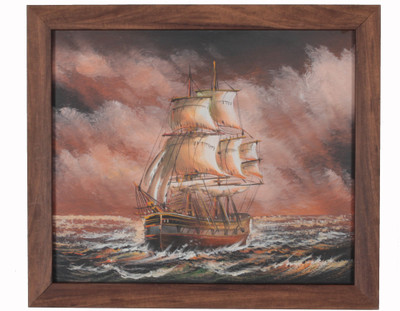 9% OFF on Canvas Painting Of A Ship Canvas Art