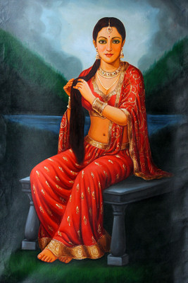 40% OFF on Oshi - Women with Long Hair Paper Print