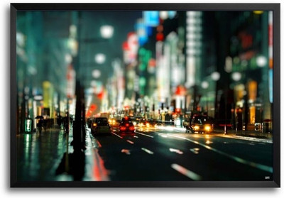 74% OFF on City Street Night Fp00003555 Framed Photographic Paper