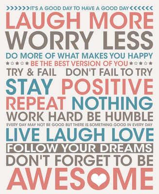 6% OFF on Laugh More, Worry Less Paper Print