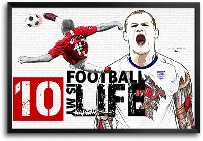 46% OFF on Shopmantra Wayne Rooney Football Is My Life Laminated Frame Poster Paper Print