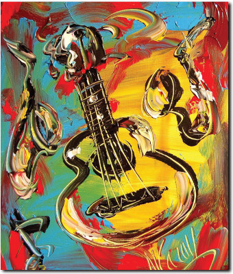 65% OFF on Stybuzz Guitar Painting Art Frameless Canvas Art