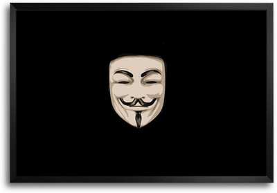 46% OFF on ShopMantra Anonymous Face Mask Minimal Laminated Frame Poster Paper Print