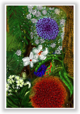 27% OFF on PosterGuy Summer Wild Flowers Graphic Illustration Poster Paper Print