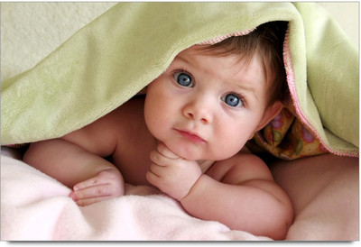 50% OFF on Baby under towel Paper Print