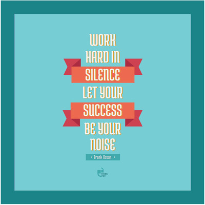 1% OFF on Thinkpot Work Hard In Silence - Frank Ocean Blue Square Frame Paper Print