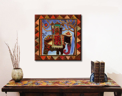 55% OFF on Elephant Tribal Art Print Canvas Art