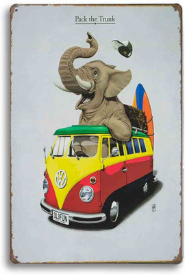 62% OFF on Travel quote Elephant Metal Plate Fine Art Print
