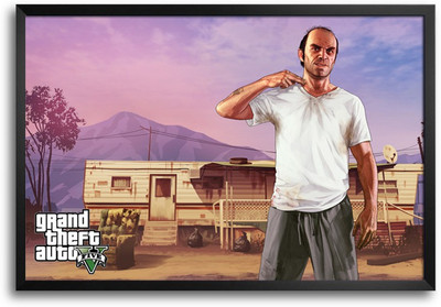 46% OFF on Grand Theft Auto Killing Action Laminated Framed Paper Print