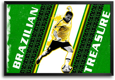 46% OFF on Shopmantra Dani Alves Brazil Football Laminated Frame Poster Paper Print