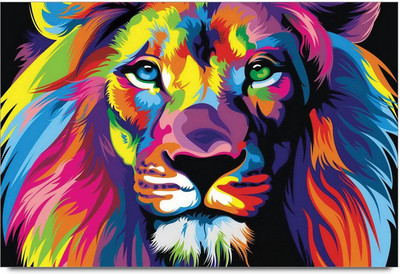 74% OFF on Shoprock Multicoloured Lion Art Photographic Paper