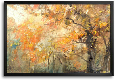 46% OFF on Brush Strokes Tree Painting Laminated Framed Paper Print