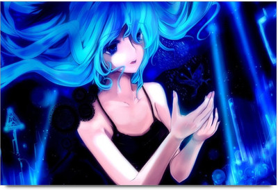 75% OFF on Amy Classic Vingae Beautifulblue Hair Girl Paper Print