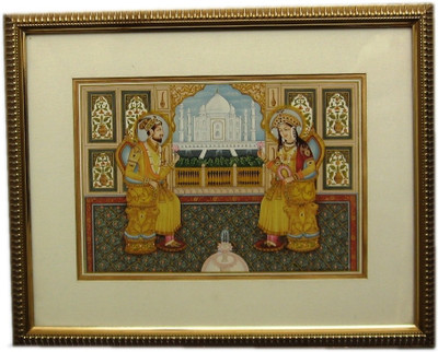 31% OFF on ICB Miniature mugal pair Painting on rice paper Paper Print