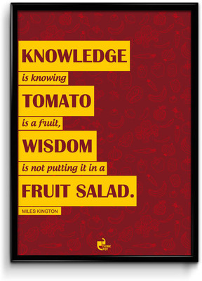 Thinkpot Knowledge V/S Wisdom - Miles Kington Framed Paper Print