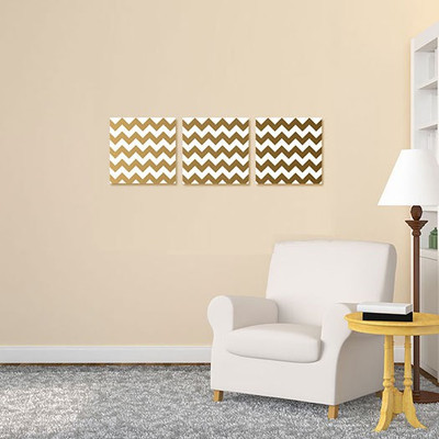 Gold Chevron - Triptych Fine Art Print