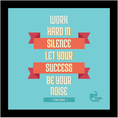 5% OFF on Thinkpot Work Hard In Silence - Frank Ocean Black Square Frame Paper Print