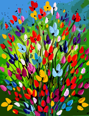 79% OFF on Mesleep Floral Painting Without Frame. Canvas Art