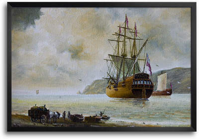 46% OFF on Sailor Ship Canvas Painting Laminated Framed Paper Print