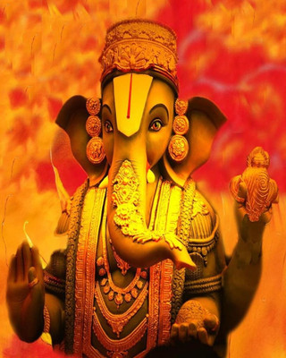 77% OFF on Painting Without Frame - Ganesha Statue Canvas Art