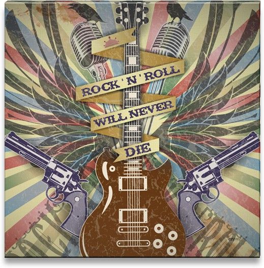38% OFF on Rock n roll symbol (Retro style) Canvas Art 38% OFF on Rock n roll symbol (Retro style) Canvas Art