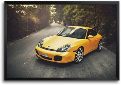 50% OFF on ShopMantra Car on Road Laminated Frame Poster Paper Print