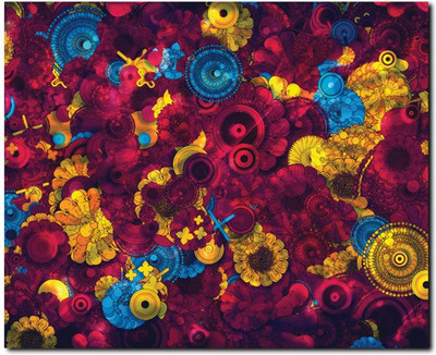 69% OFF on Stybuzz Pink And Yellow Abstract Art Canvas Art