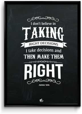 Thinkpot I Take Decisions And Then Make Them Right - Ratan Tata Framed Paper Print