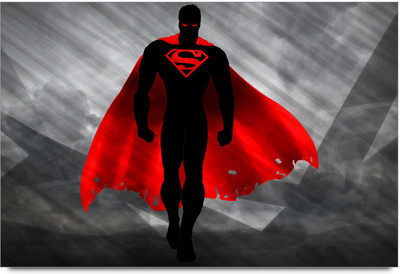 62% OFF on Superman With Black Suit Paper Print