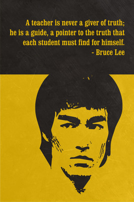 16% OFF on Motivational Quote By Bruce Lee Poster - Yellow Paper Print