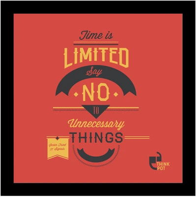 25% OFF on Thinkpot Time Is Limited - Jason Fried, 37 Signals Black Square Frame Paper Print