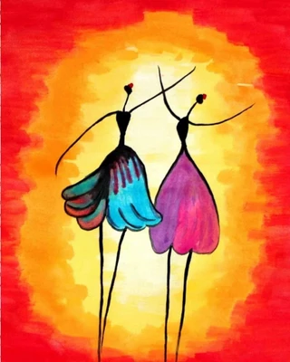 77% OFF on Canvas Painting without Frame - Two Ladies Canvas Art